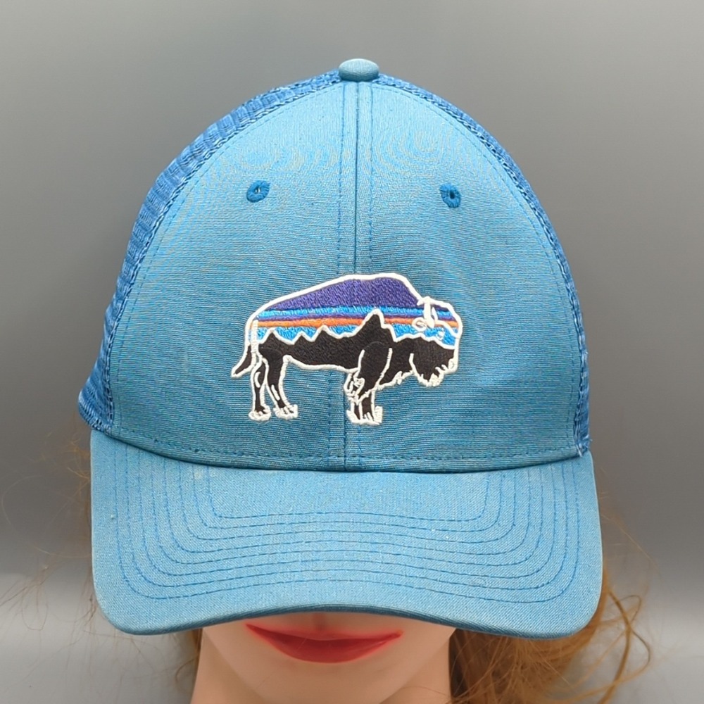 Patagonia Trucker Hat Men's One Size Blue Buffalo Snapback Mesh Cap *Read*